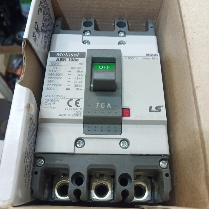 MCCB LS ABN 103A 3P 75A METASOL 35KA