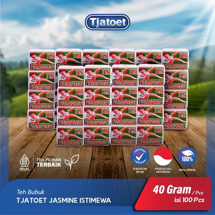 Zeny Store- Tjatoet Jasmine Istimewa 100Pcs @40Gr - Teh Bubuk Hijau Melati