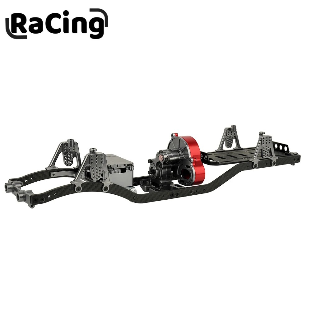 Metal Car Body Chassis Frame with Transmission Gearbox Kit for Axial SCX10 1/10 Scale RC Model