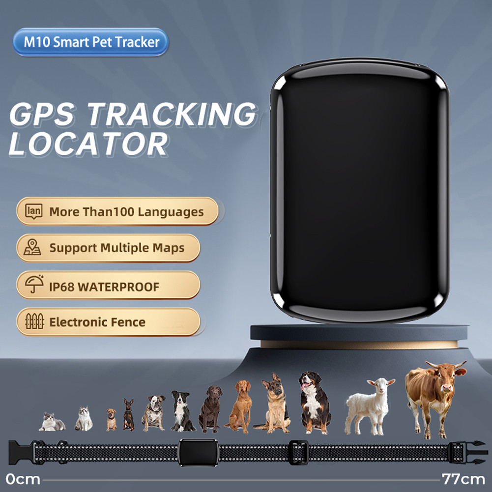 Pet GPS Tracker with Adjustable Collar Dog Tracker Smart Pet Locator Cat Tracker for Dogs and Cats