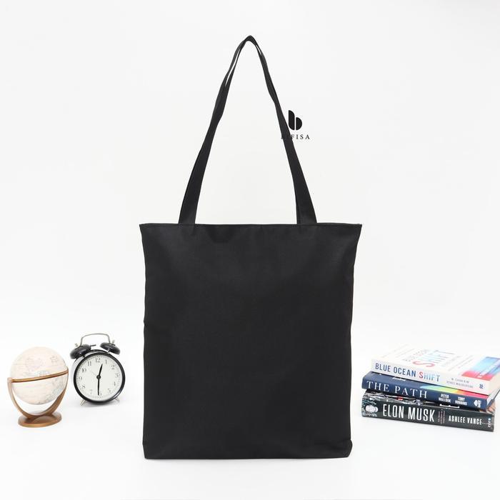 Tas Tote Bag Kanvas Resleting POLOS Tas Selempang Totebag Canvas Sleting Totbag Lucu Kekinian Totteb
