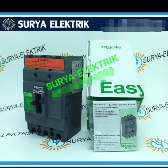TERLARIS MCCB MCB SCHNEIDER EZC 100F F 80A 80A 80 AMPERE MCCB MCB SCHNEIDER EZC