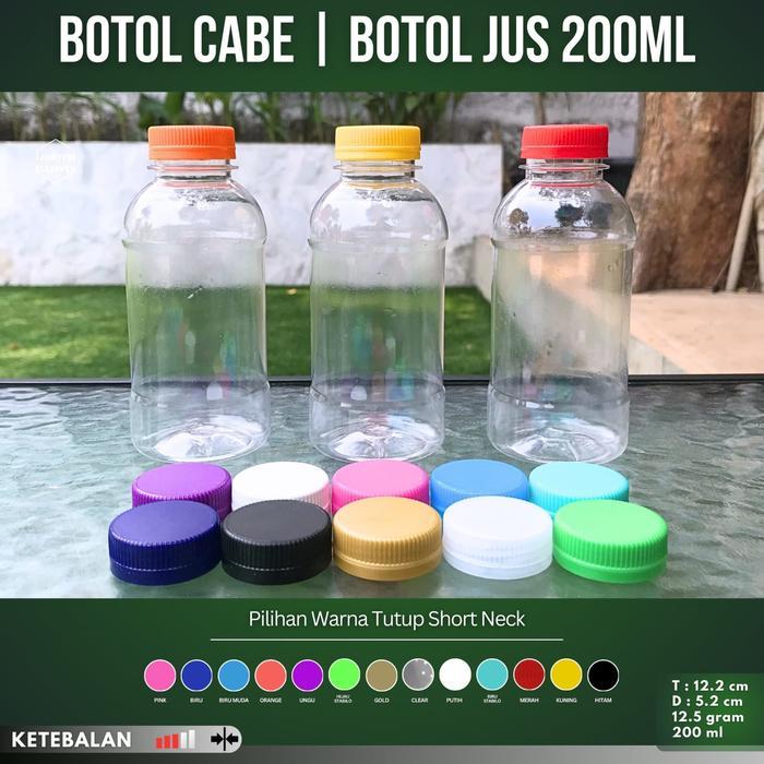 Isi 100 Pcs Botol Cabe 200 Ml / Botol Plastik 200 Ml / Botol Sanno