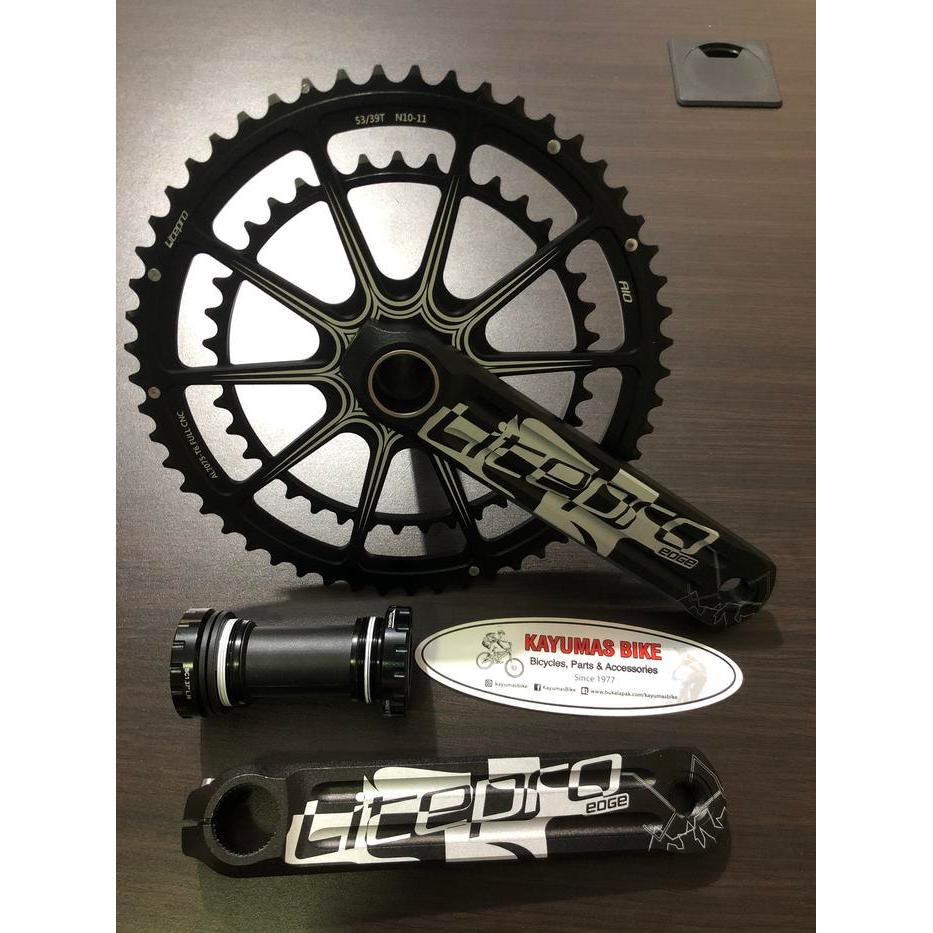 Pedalmaniaa- Crank Set Litepro Edge Aio 53 / 39T Hollowtech Ii Ht2