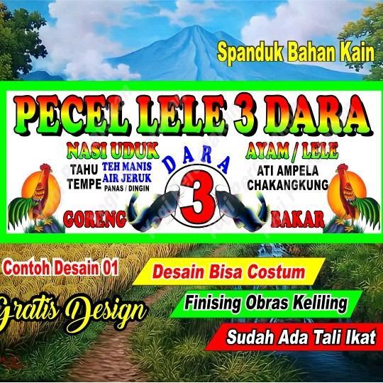 Spanduk Kain Pecel Lele / Spanduk Kain Costum Spanduk Ayam Pasti Promo