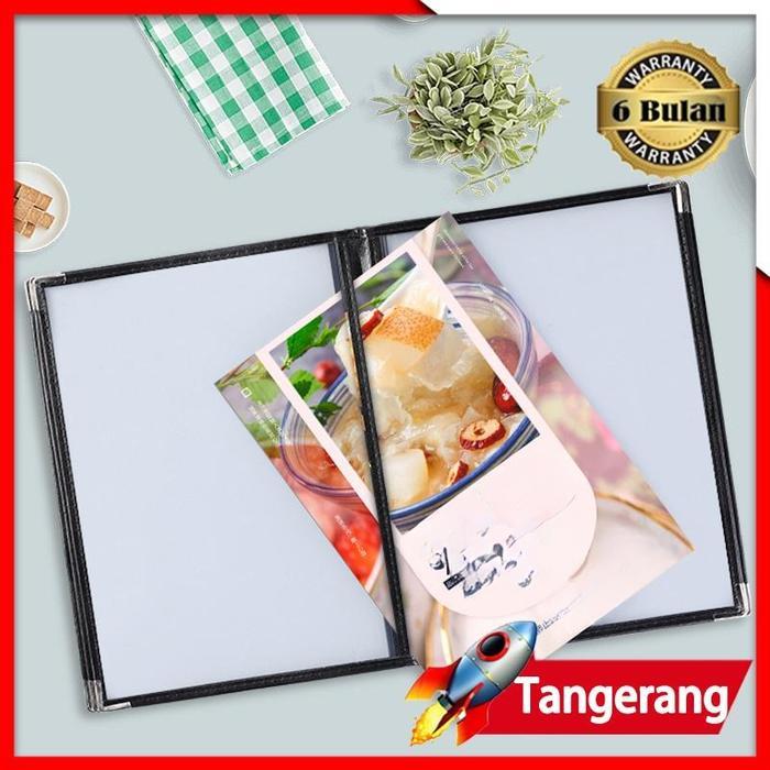 A4 Buku Menu Restoran Kulit Cover - Hitam - Menu Cover- Buku Menu Cafe