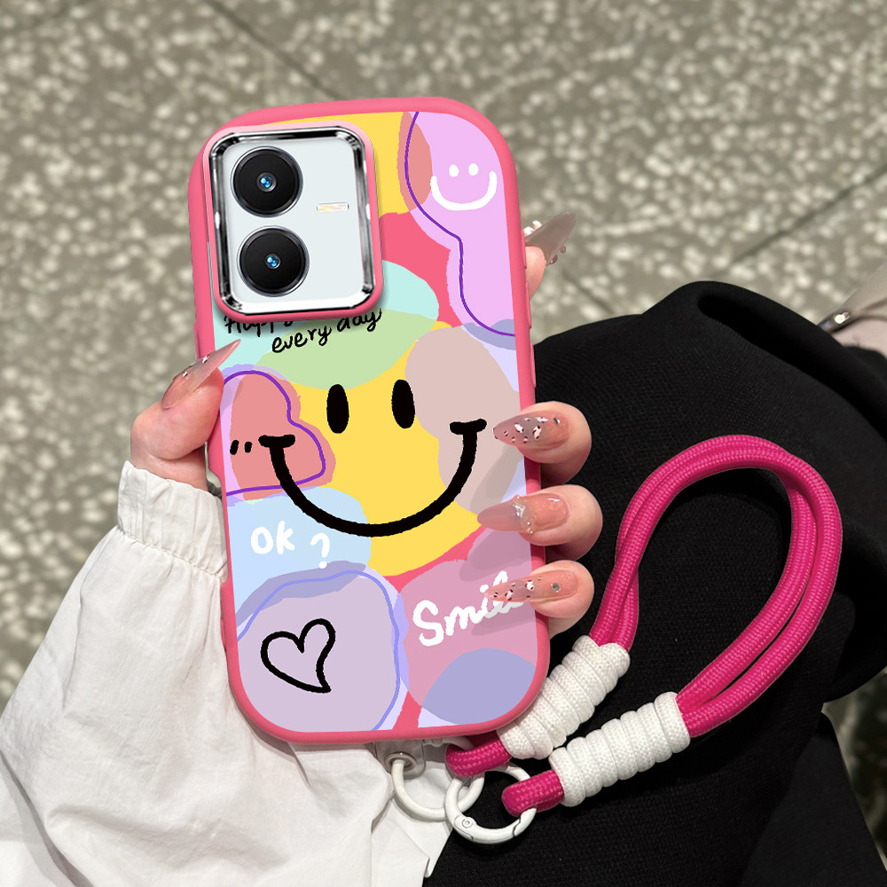 Casing HP Softcase Tali Gantungan Lanyard VIVO Y22 Y22S Y35 Korean Style Cute Lucu PDD-5023