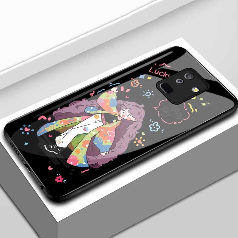 Casing Hp Untuk Samsung A6+ 2018 J8 2018 J6 Plus 2018 J6 Prime Case Casing pola gadis berwarna-warni