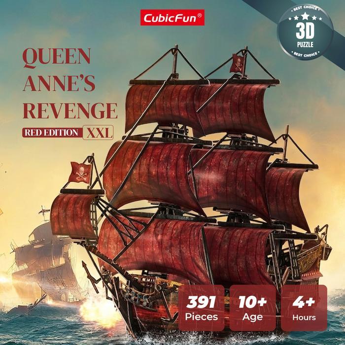 Cubicfun Queen Anne Revenge Red 3D Puzzle