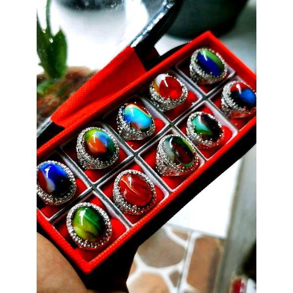 TERLARIS Batu akik natural pancawarna crystal READY