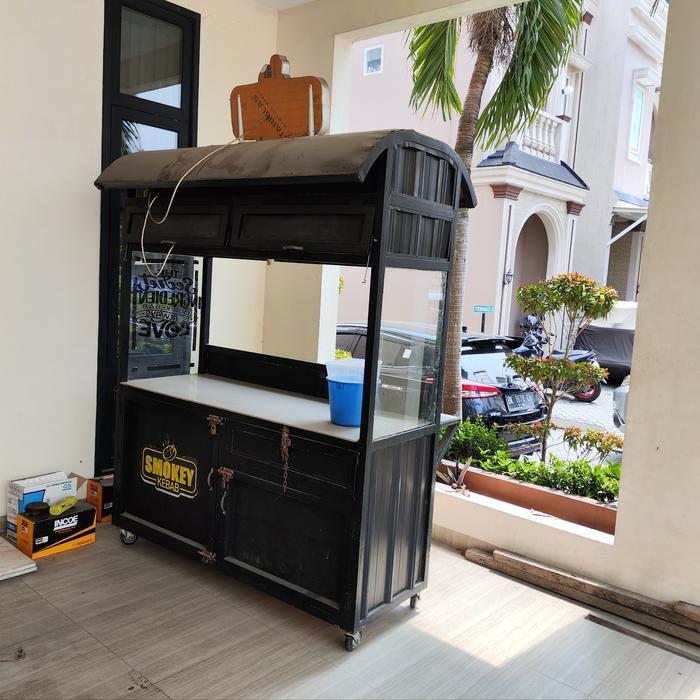Stand smokey kebab Besi kiosk jualan custom booth gerobak