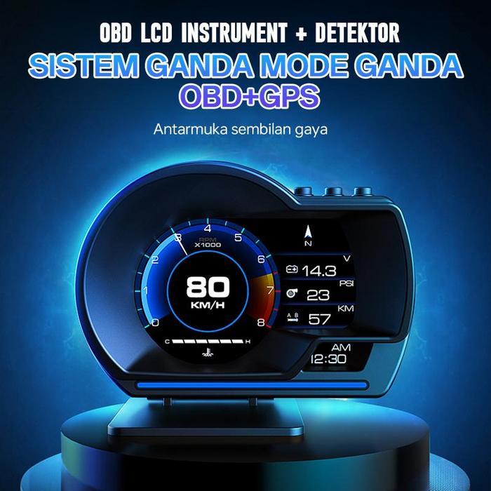 P6 Car Hud Obd2 Gps Smart Display Digital Speedometer Rpm Water Temp