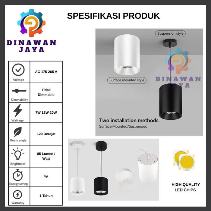 Lampu Gantung Downlight Outbow Led Cob Downlight Plafon Ruang Tamu Hitam Putih #Gratisongkir