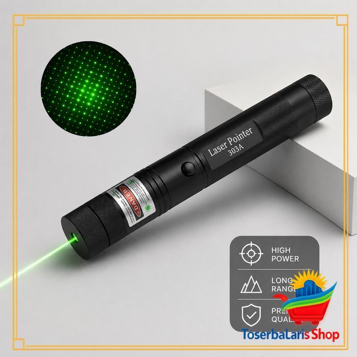 Diskon Laser Pointer 303 Laser Hijau Laser Pointer Jarak Jauh Green Laser Pointer Type 303 Baterai