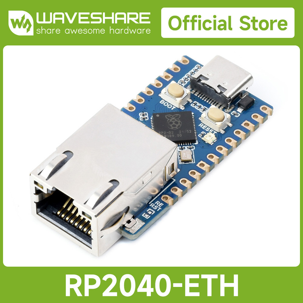 Waveshare RP2040-ETH Development Board, RP2040 Ethernet Port Module, Based on Official RP2040