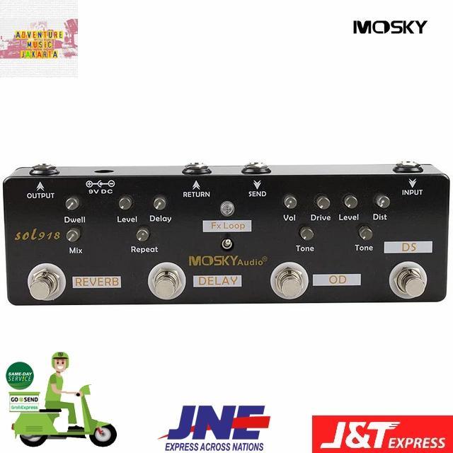 PROMO MOSKY SOL918 Efek Gitar DISTORTION OVERDRIVE FX LOOP DELAY REVERB 5in1