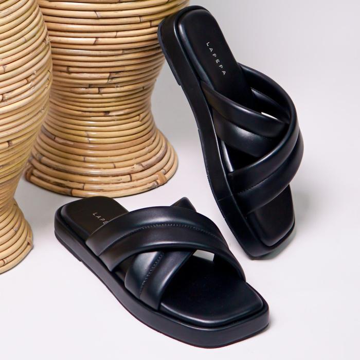 Lapepa Yuk - Sandal Wanita Teplek Bella Sendal Cewek Platform Wedges Kondangan Hak Tinggi 2Cm Model