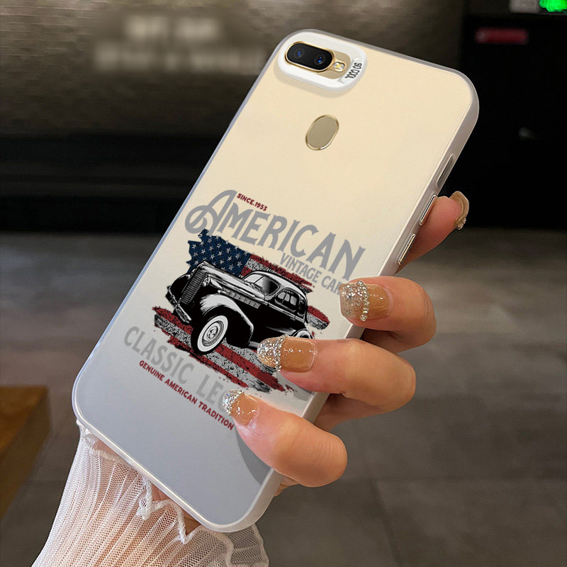 Casing Hp Untuk OPPO A7 OPPO A5s OPPO A12 OPPO A12S A11k Case Mobil Klasik Amerika Kasing Latar Silv