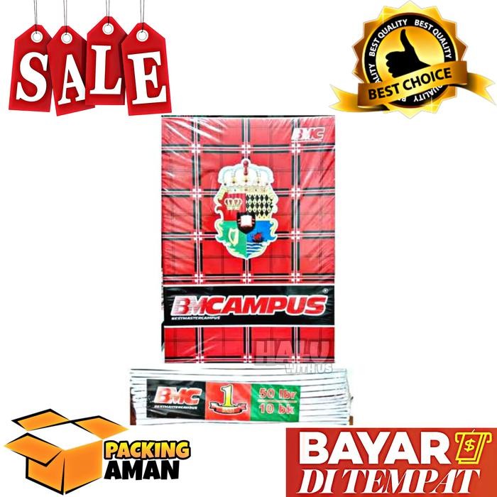

New (BISA COD) PROMO 10 Pcs Buku Tulis Bergaris / Buku Catatan / Buku Harian BM CAMPUS 50 Lembar