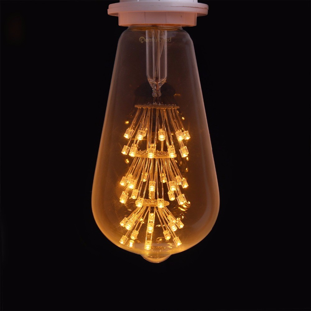 3W Fireworks Starry Vintage Lights ST64 Clear Style Warm 2200K Decorative for Pendant Lamp E26 E27 B