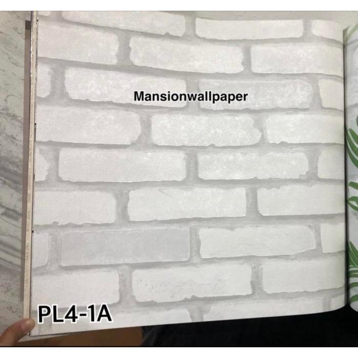 Wallpaper Dinding Batu Bata Putih 3D tipe 2 (Roll Besar)