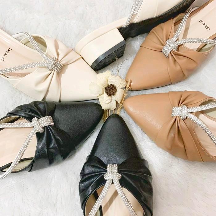 Fladeo Sandal Wanita Heels Tali Kemilau Rachel Menawan Best Seller Shoes