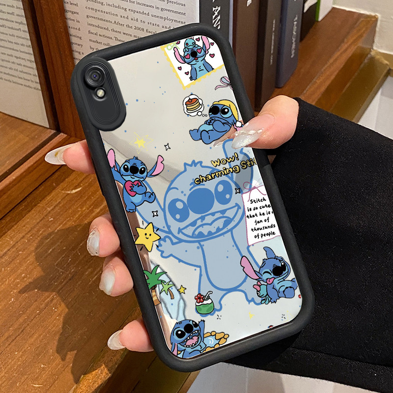 Casing Hp Untuk Xiaomi Redmi 9A Redmi 9i Redmi 9T Redmi 9 Power Case Stitch Kartun Cermin Kesing sar