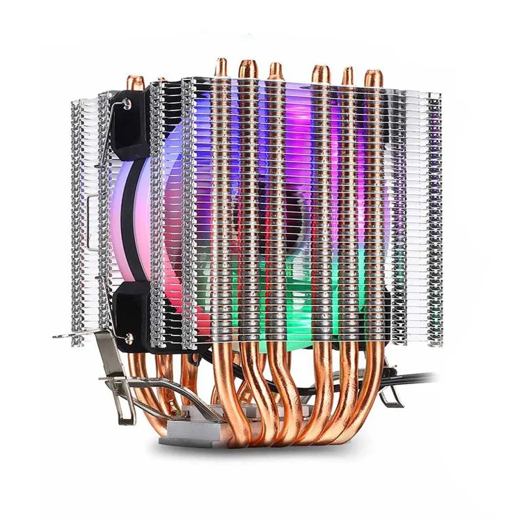 6 Heat-pipes Dual-tower CPU Cooler Radiator RGB Fan 3PIN 4PIN for motherboard LGA 1200 1366 2011 X79