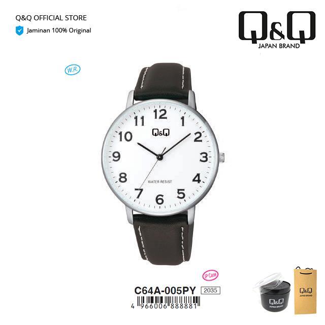 Q&Q QnQ QQ Original Jam Tangan Pria Analog - C64 C64A Tahan Air