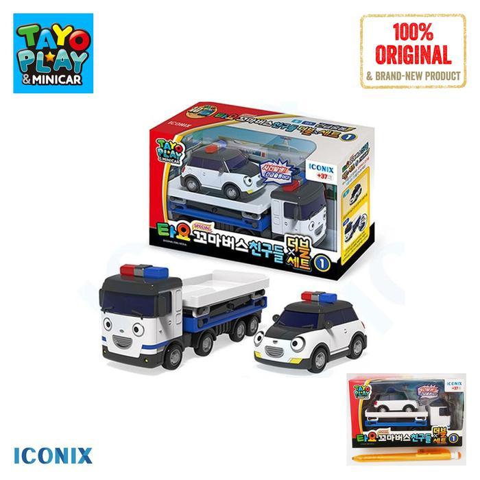 TAYO THE LITTLE BUS PLAY MINICAR BUS SET POLICE CAR AND LIFT TRUCK