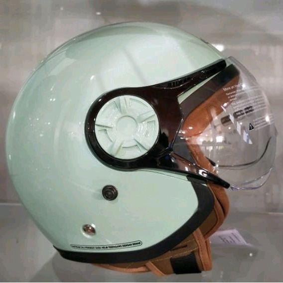 Helm Bogo Pilot Solid Pastel Hijab Friendly Helm Bogo Hijab Cewek Cowok Helm Bogo Hijab Motorcycle -
