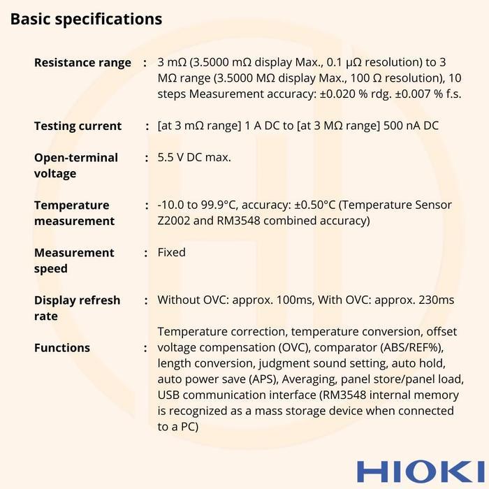 Best Seller Hioki Rm3548 Resistance Meter Terlaris