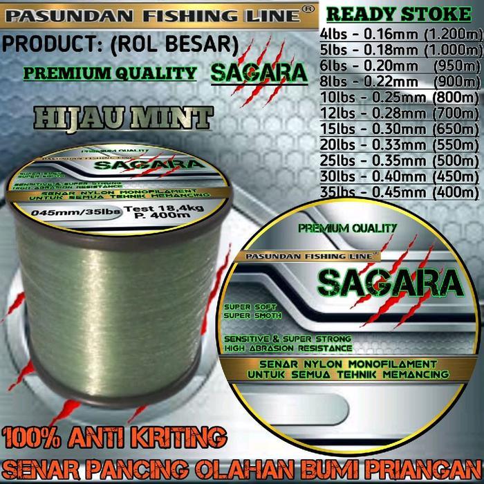 SAGARA SENAR TALI BENANG PANCING PASUNDAN FISHING LINE OLAHAN CLAS PREMIUM ANTIKRITING KUAT TAHAN