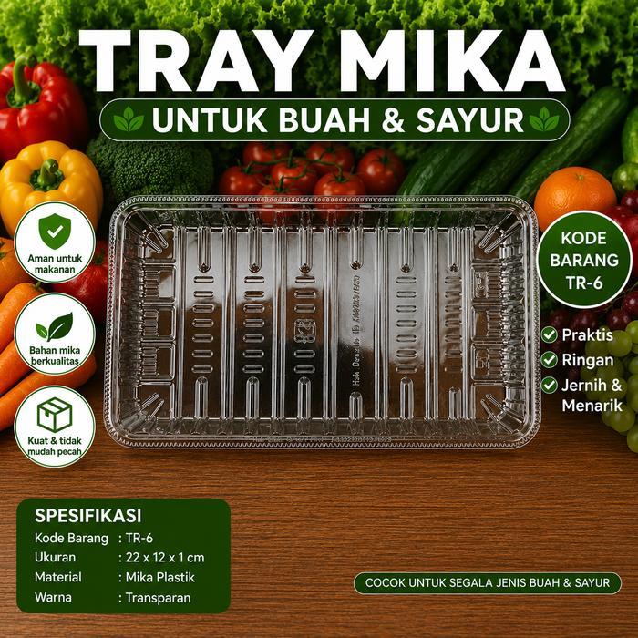 (50 PCS) Tray Mika Sayur Plastik TR 6 Tray Cabe Tray Daging Asparagus