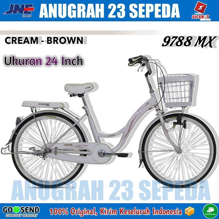 Sepeda Keranjang Dewasa Perempuan 24 & 26 Inch EXOTIC ET-9788 MX - CREAM BROWN, 24"