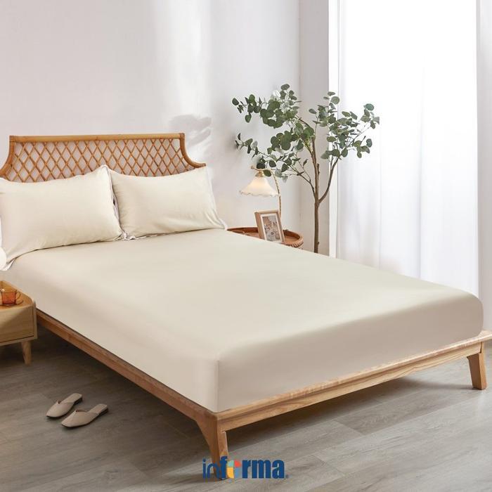 Informa Set Seprai Bamboo - Putih Ivory King Queen Single 200x200 180x200 160x200 120x200 Sprei