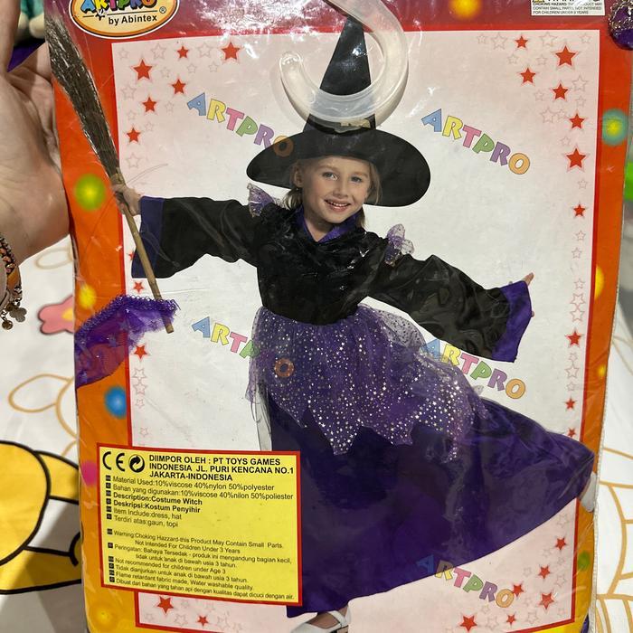 Kostum Halloween Witch Aro party costum penyihir