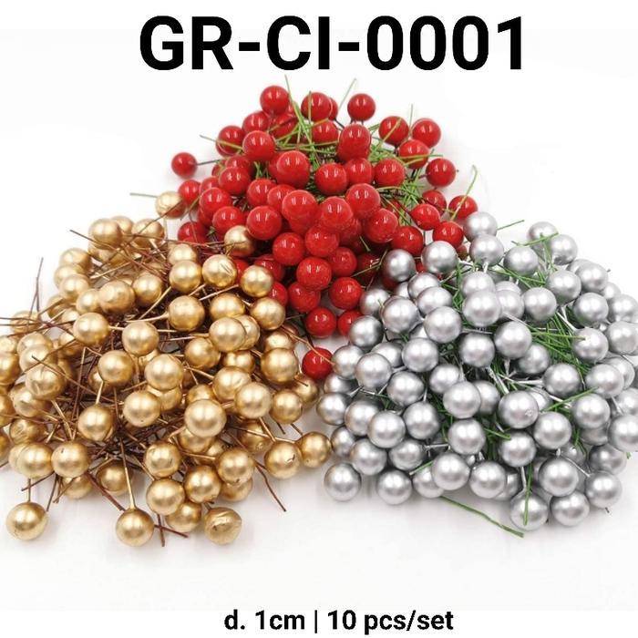 GR-CI-0001 Topper hiasan kue cake buah ceri cherry natal christmas