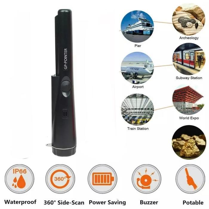 Gp-Pointer At Black High Sensitivity Metal Detector Gold Underwater Metal Detection Waterproof