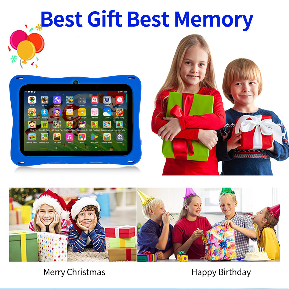 BDF Tablet for Kids 7 Inch Android 11 System 32 GB WiFi Bluetooth Dual Camera Educational Software
