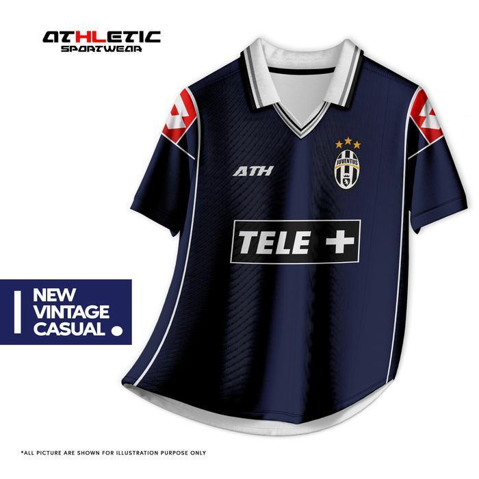 Ready Athletic Sportwear - Jersey Vintage Bola Fantasy Juventus Away 2000-01 Fullprinting Casual -