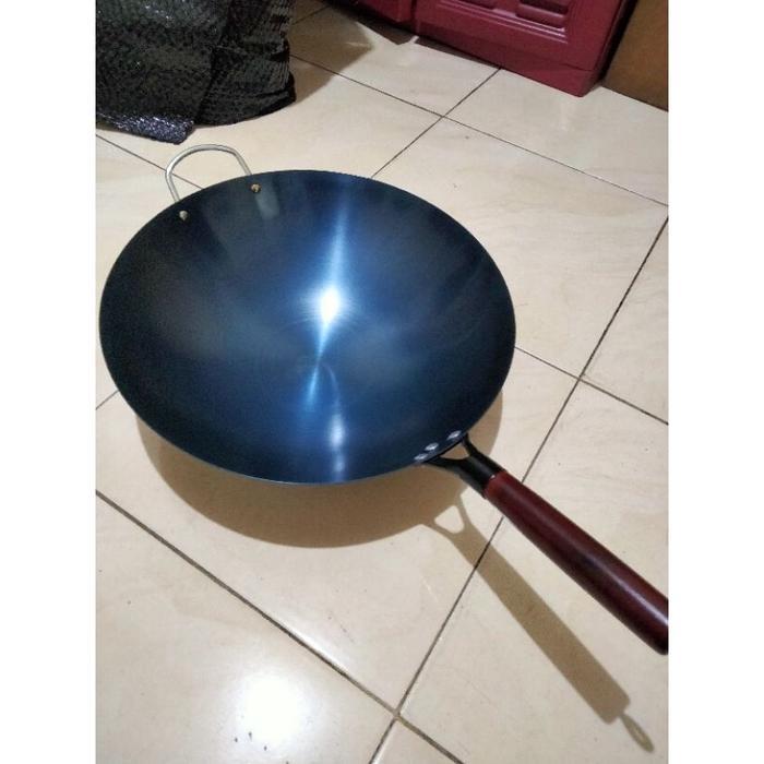 TQ880 wajan baja anti lengket 40cm / wajan/wok/kwali baja seasoning 40cm PROMO SPECIAL