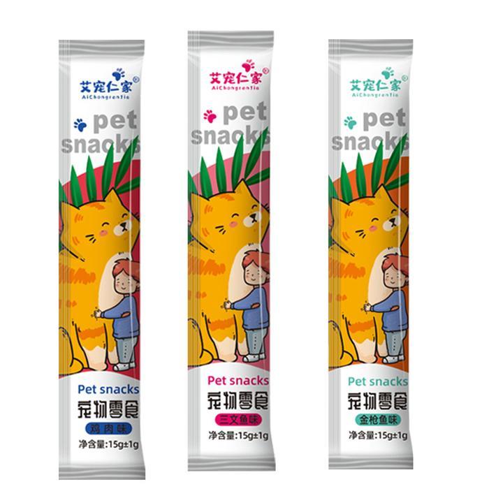 Ready Cemilan Kucing Snack Kucing 15g Makanan Kucing Cat Food Adult Kitten Aichong Renjia 2nd