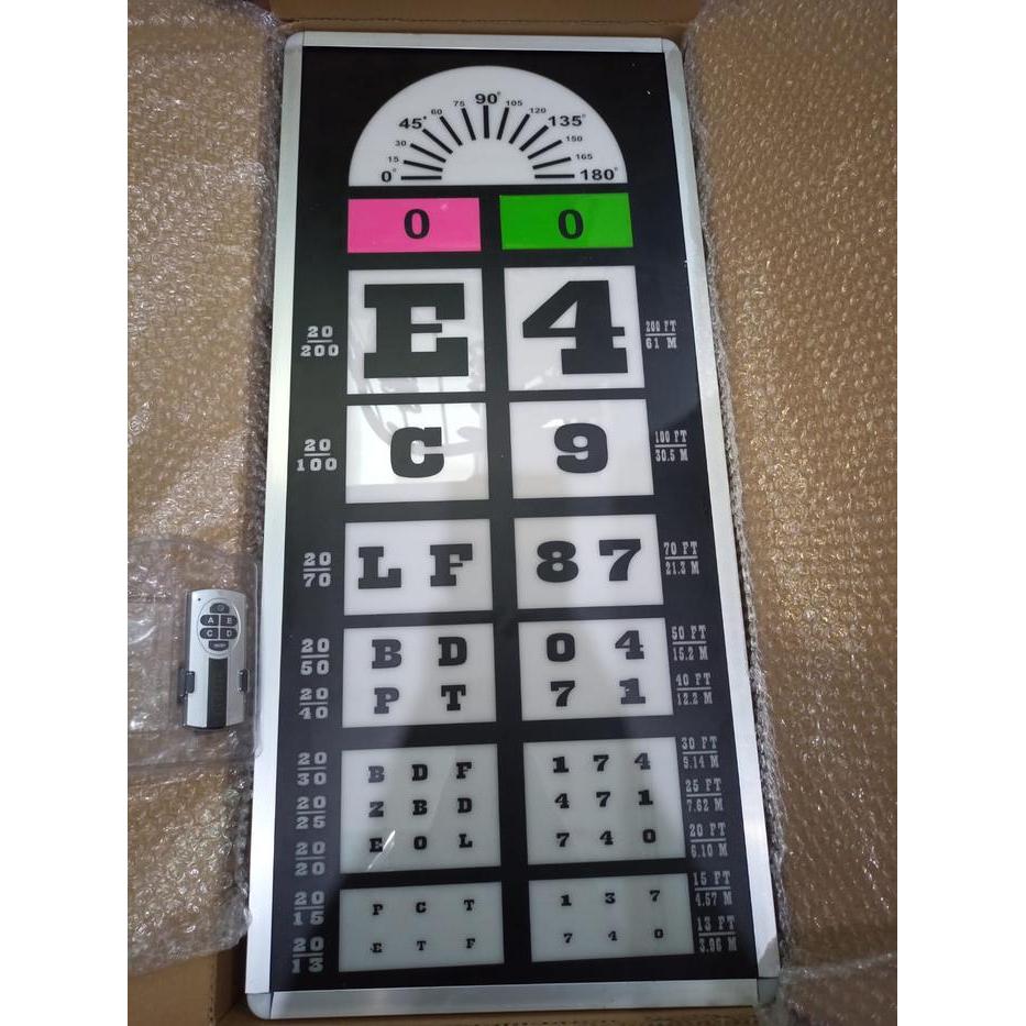 Snellen Cart Snelen Chart Elektrik New Remote Wiht Alat Baca Tes Mata