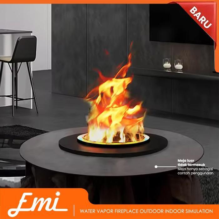 ter Fireplace Outdoor Indoor Simulation Electric Fireplace Round Fireplace Embedded 3D Atomized
