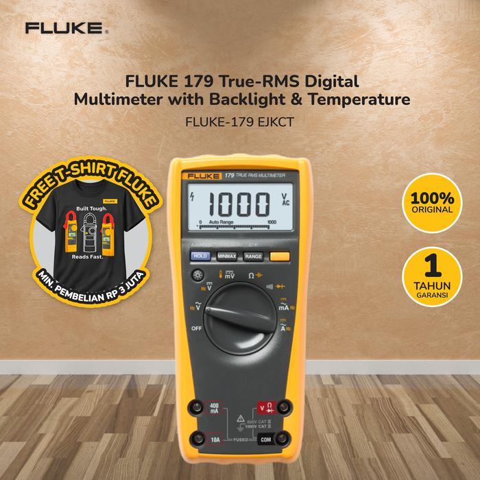 FLUKE 179 True-RMS Digital Multimeter with Backlight & Temperature - FLUKE-179 EJKCT