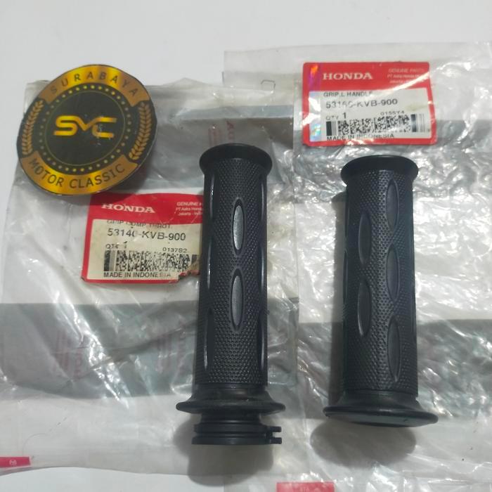 Hand Grip Handfat Karet Stang Setir Set Kanan Kiri Honda Vario110 Karburator Beat Karbu Spacy Ori