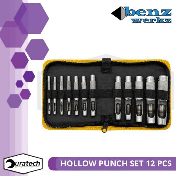 Benz Werkz Hollow Punch Sets 12pcs - Betel Plong Set - Pembolong Plat Plong Besi Pelubang - Hollow