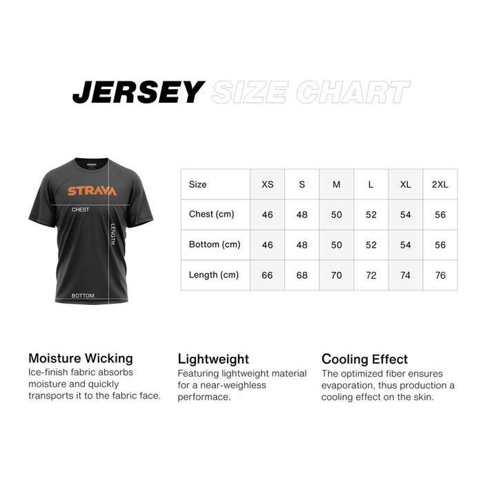 Strava Jersey Running Jersey Lari Kaos Running & Gym Dryfit - Black
