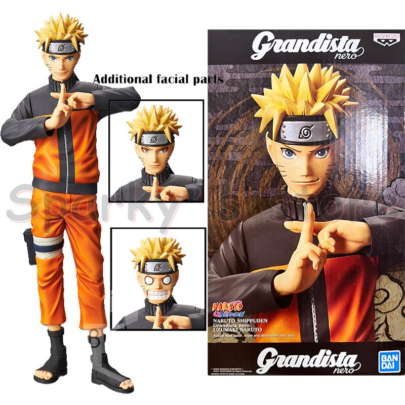 Bandai Grandista nero NARUTO Anime Figure Uchiha Sasuke Hatake Kakashi Haruno Sakura Action Figure